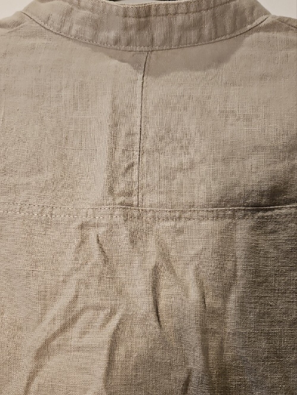 Linen Henley High Quality Construction In Stone Taupe 0013 - Picture 4 of 11
